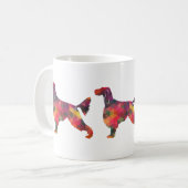 Gordon Setter Geometric Pattern Silhouette Multi Koffiemok (Voorkant links)