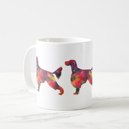Gordon Setter Geometric Pattern Silhouette Multi Koffiemok (Voorkant links)