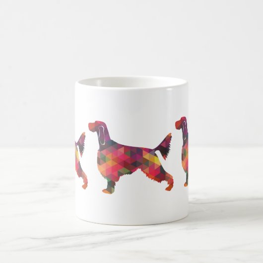 Gordon Setter Geometric Pattern Silhouette Multi Koffiemok (Center)