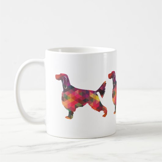 Gordon Setter Geometric Pattern Silhouette Multi Koffiemok (Links)