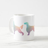 Gordon Setter Geometric Pattern Silhouette Pastel Koffiemok (Voorkant links)