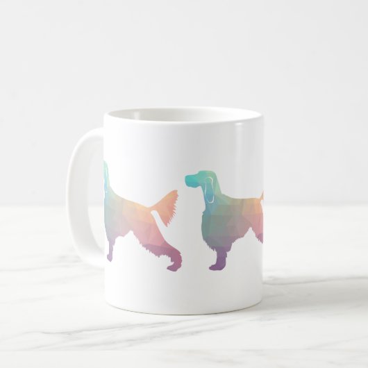 Gordon Setter Geometric Pattern Silhouette Pastel Koffiemok (Voorkant links)