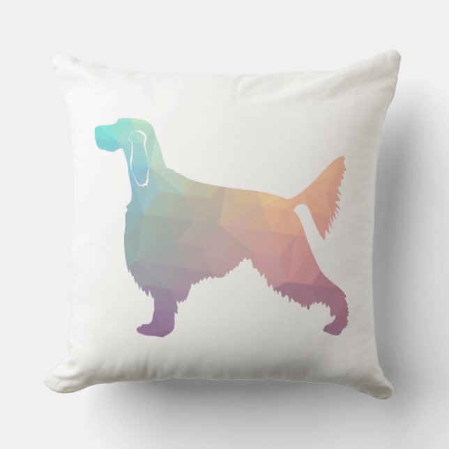 Gordon Setter Geometric Pattern Silhouette Pastel Kussen (Voorkant)
