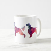 Gordon Setter Geometric Pattern Silhouette Pink Koffiemok (Voorkant rechts)