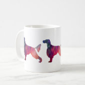 Gordon Setter Geometric Pattern Silhouette Pink Koffiemok (Voorkant links)