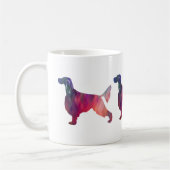 Gordon Setter Geometric Pattern Silhouette Pink Koffiemok (Links)