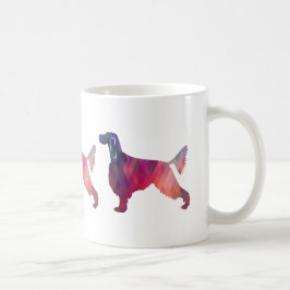 Gordon Setter Geometric Pattern Silhouette Pink Koffiemok