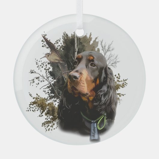 Gordon Setter Glas Ornament (Voorkant)