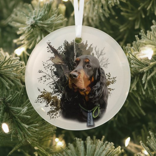Gordon Setter Glas Ornament (Insitu)