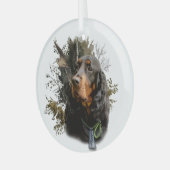 Gordon Setter Glas Ornament (Voorkant links)