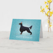 Gordon Setter Happy Birthday Design Kaart (Gele Bloem)
