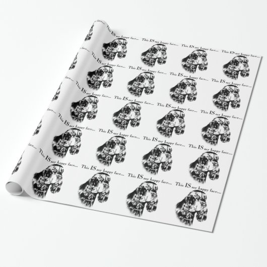 Gordon Setter Happy Face Cadeaupapier (Uitgerold)