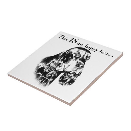 Gordon Setter Happy Face Tegeltje (Zijkant)