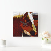 Gordon Setter Head Grunge Square Clock Vierkante Klok (Huis)