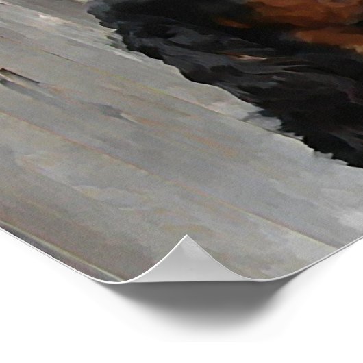 Gordon Setter Head Painting Canvas afdrukken Poster (Hoek)