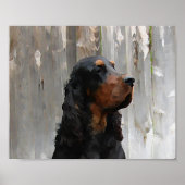 Gordon Setter Head Painting Canvas afdrukken Poster (Voorkant)