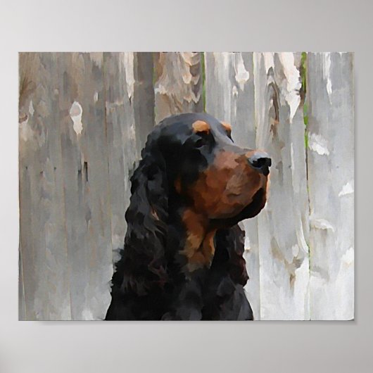 Gordon Setter Head Painting Canvas afdrukken Poster (Voorkant)