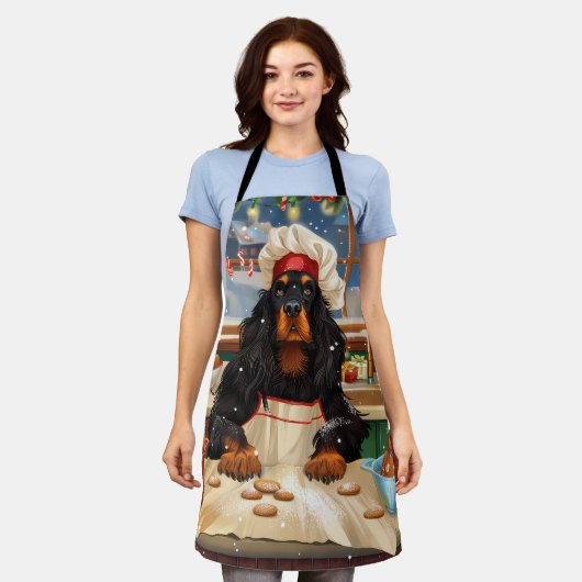 Gordon Setter Holiday Baking: Feestelijke Kerst Schort (Gedragen)