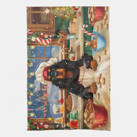 Gordon Setter Holiday Baking: Feestelijke Kerst Theedoek (Verticaal)