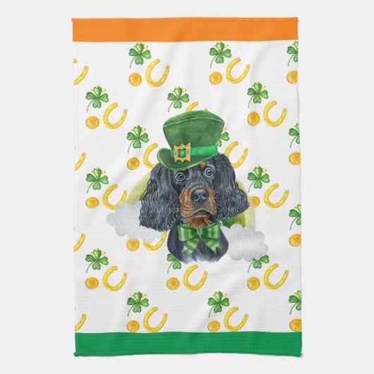 Gordon Setter Holiday Home Decor St Patricks Day Theedoek (Verticaal)