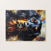Gordon Setter Hond Acryl Print | Kleurrijk Legpuzzel (Horizontaal)