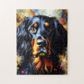Gordon Setter Hond Acryl Print | Kleurrijk Legpuzzel (Verticaal)