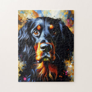 Gordon Setter Hond Acrylprint   Kleurrijk Legpuzzel