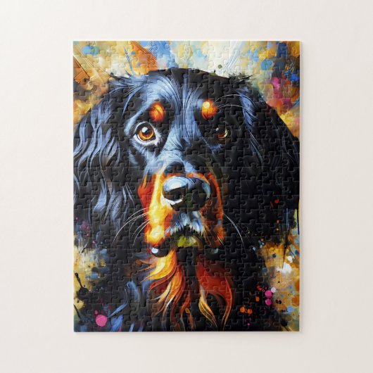 Gordon Setter Hond Acrylprint | Kleurrijk Legpuzzel (Verticaal)