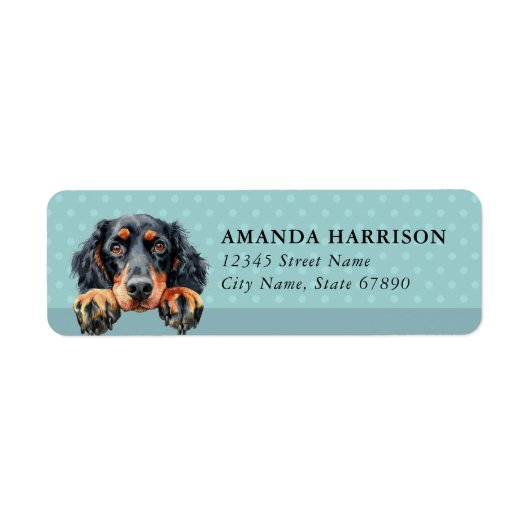 Gordon Setter-hond retouradreslabels Etiket (Voorkant)