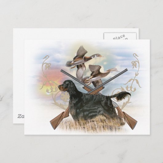 Gordon Setter Hunts Briefkaart (Voorkant / Achterkant)