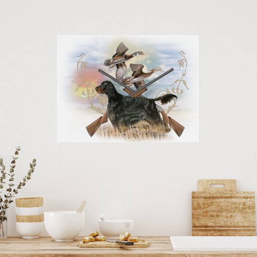 Gordon Setter Hunts Poster (Keuken)