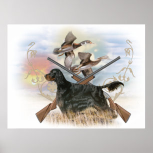 Gordon Setter Hunts Poster