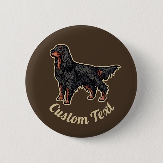 Gordon Setter Illustration Button (Voorkant)