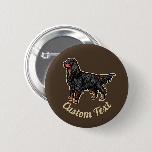 Gordon Setter Illustration Button (Voorkant /achterkant)