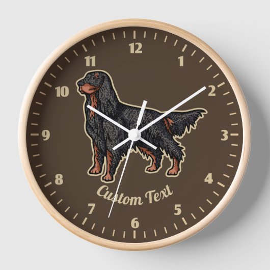 Gordon Setter Illustration Clock (Voorkant)