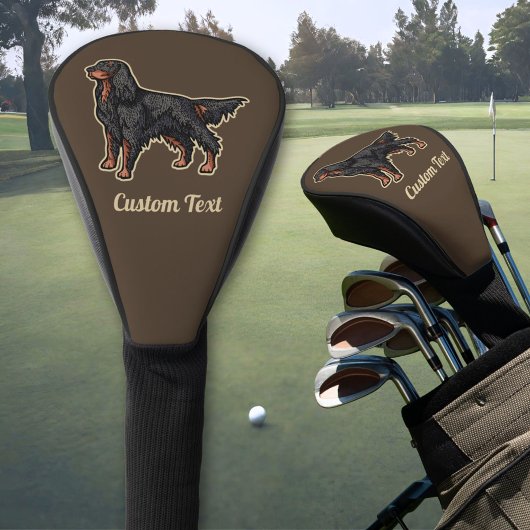 Gordon Setter Illustration Golf Head Hoesje Golfheadcover