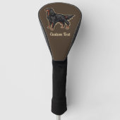 Gordon Setter Illustration Golf Head Hoesje Golfheadcover (Voorkant)