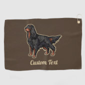 Gordon Setter Illustration Golf Towel Golfhanddoek (Horizontaal)