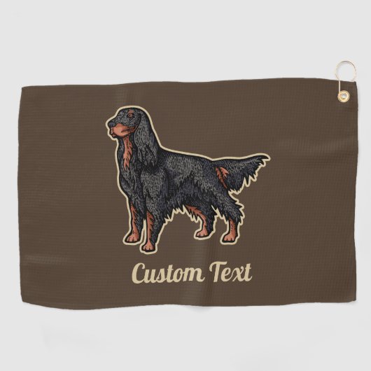 Gordon Setter Illustration Golf Towel Golfhanddoek (Horizontaal)