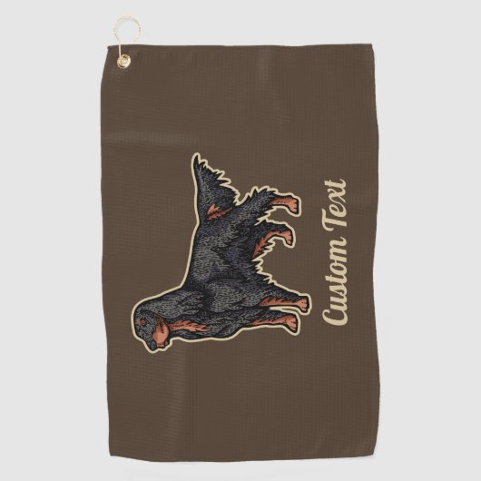 Gordon Setter Illustration Golf Towel Golfhanddoek (Voorkant)