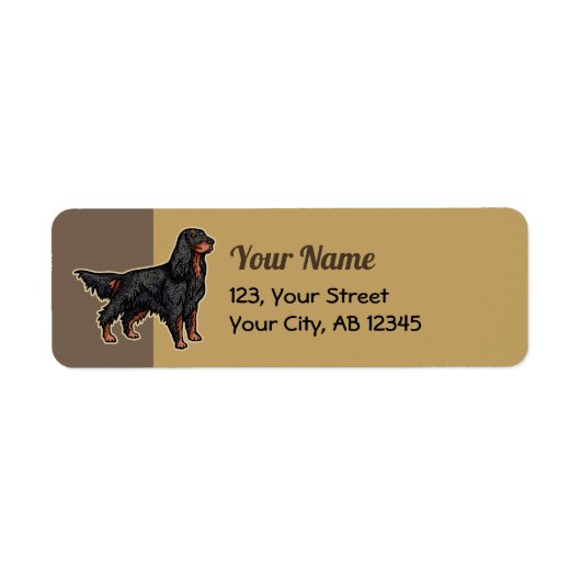 Gordon Setter Illustration Label (Voorkant)