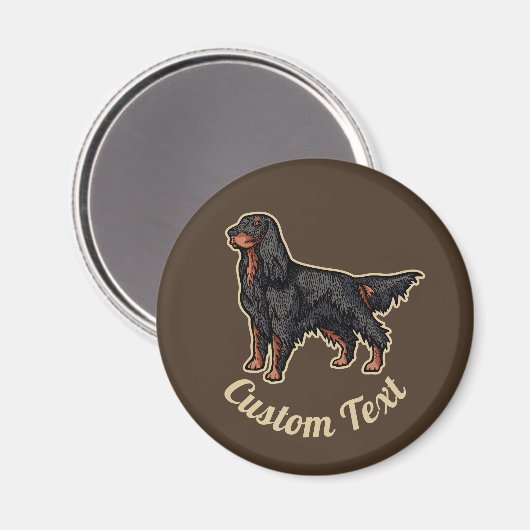Gordon Setter Illustration Magnet (Voorkant / Achterkant)