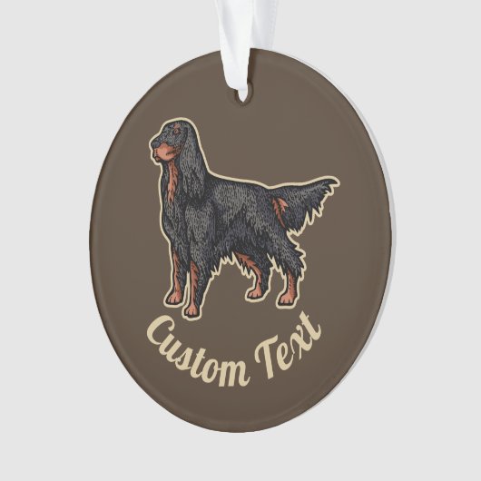 Gordon Setter Illustration Ornament (voorkant)
