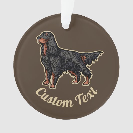 Gordon Setter Illustration Ornament (voorkant)