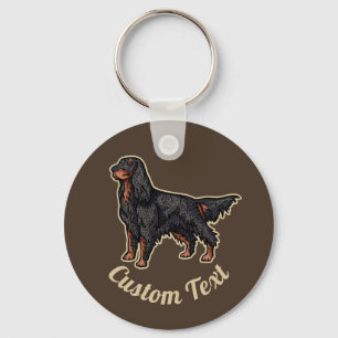 Gordon Setter Illustration Sleutelhanger