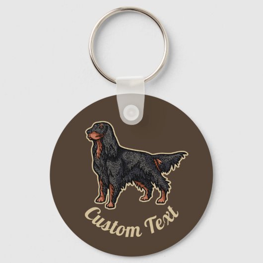 Gordon Setter Illustration Sleutelhanger (Voorkant)