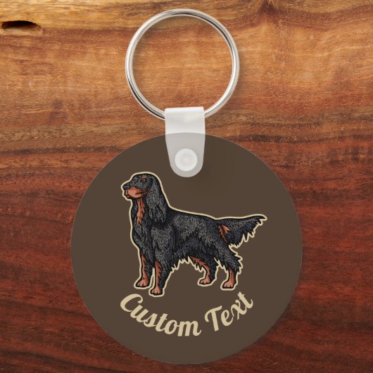 Gordon Setter Illustration Sleutelhanger (Voorkant)