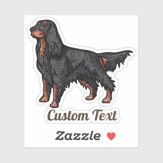 Gordon Setter Illustration Sticker (Vel)
