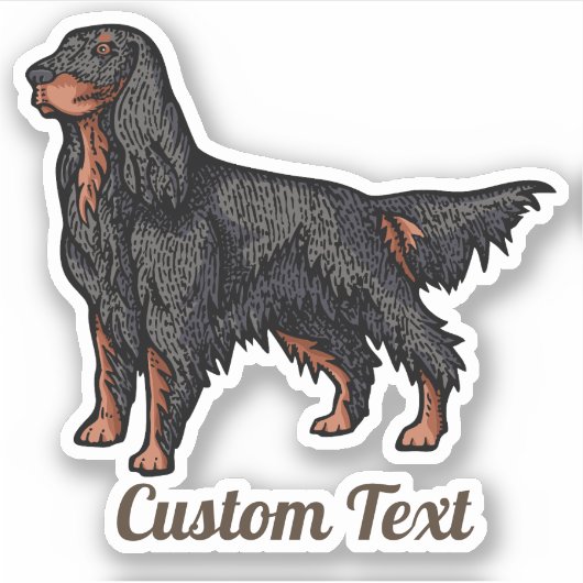 Gordon Setter Illustration Sticker (Voorkant)