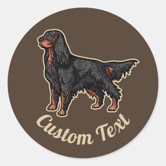 Gordon Setter Illustration Sticker (Voorkant)